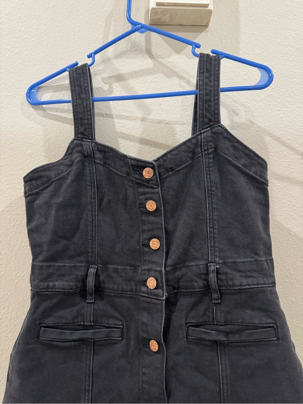 GAP Black 100% Cotton Denim Dress 8P - Picture 3 of 7